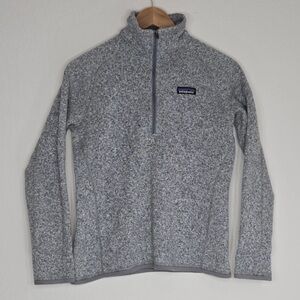 Patagonia Better Sweater 1/4 Zip Fleece Birch White Heather Gray Size S Womens